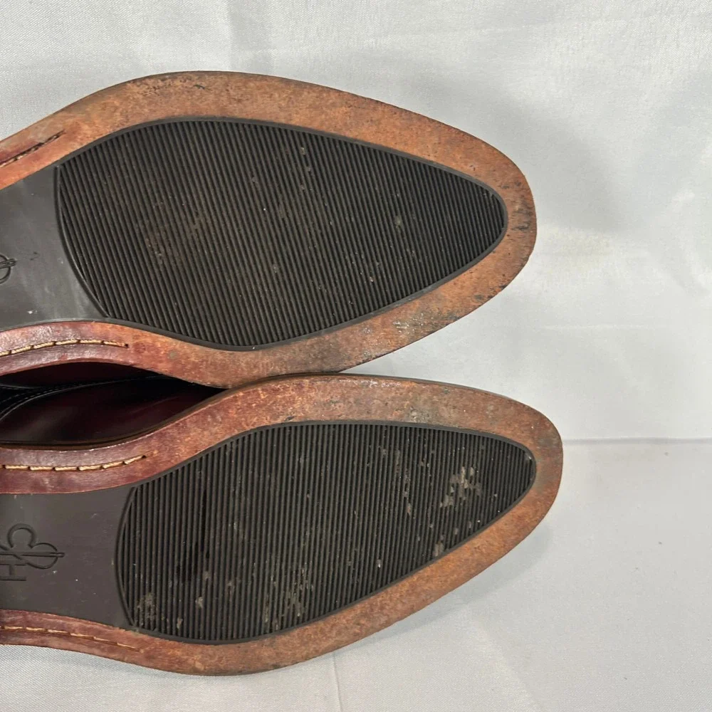 Cole Haan Mens C10840 Burgundy Leather Cap Toe Derby Dress Shoe Air Size 11